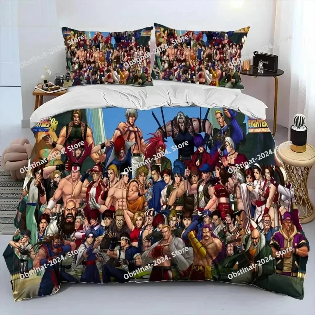 

Top 3D Game King Of Fighters Retro Bedding Set Boys Girls Twin Queen Size Duvet Cover Pillowcase Bed For Kids Adult Home
