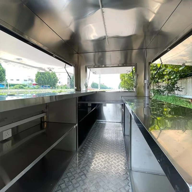 مخصص المحمول صغير الحجم برغر الوجبات السريعة وجبة خفيفة بار الطعام سيارة مجهزة بالكامل مخبز برغر الغذاء شاحنة مقطورة للبيع #5