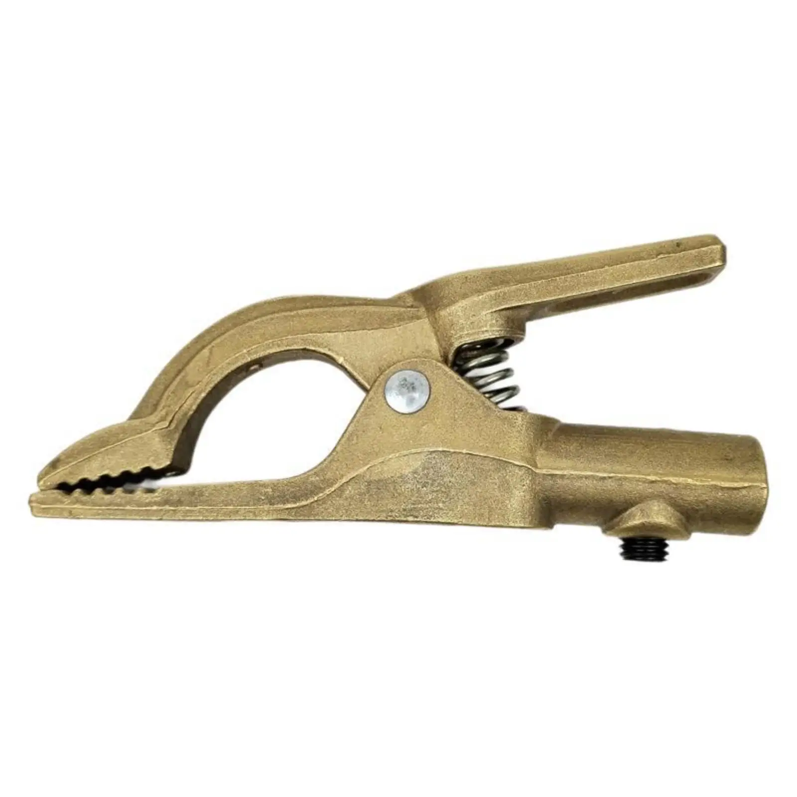 Serrated R-Shaped Grounding Clamp | Threaded Tightening Screw, Brass Grounding Clamp, for Industrial