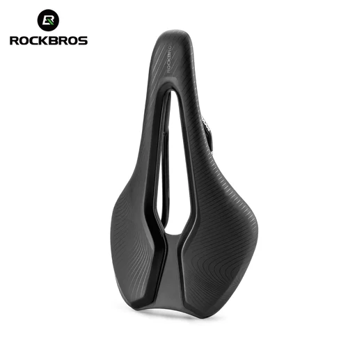 Sillín de bicicleta ROCKBROS, asiento de bicicleta de montaña de carretera transpirable hueco, asiento de ciclismo a prueba de golpes, sillines de bicicleta con cojín de cuero PU