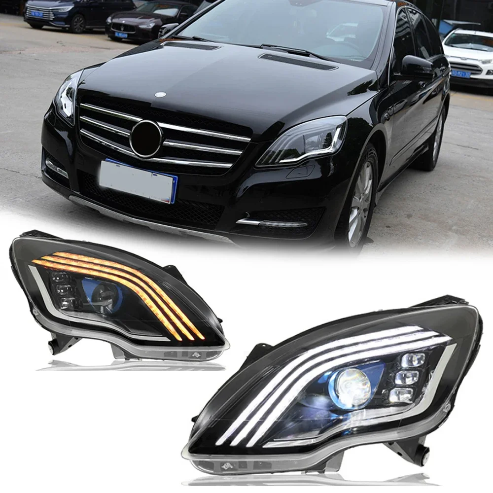 

Светодиодные фары для Mercedes Benz R Class W251 13-19, полностью светодиодные DRL, автомобильные фары в сборе, аксессуары для сигнала, модифицированная лампа