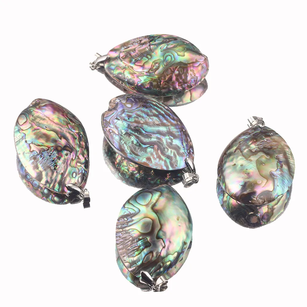 Natural Shell Pendant Colorful Abalone Shell Pendants Vintage Natural Pearl Shell Charms for Jewelry Making Supplies Women Gift