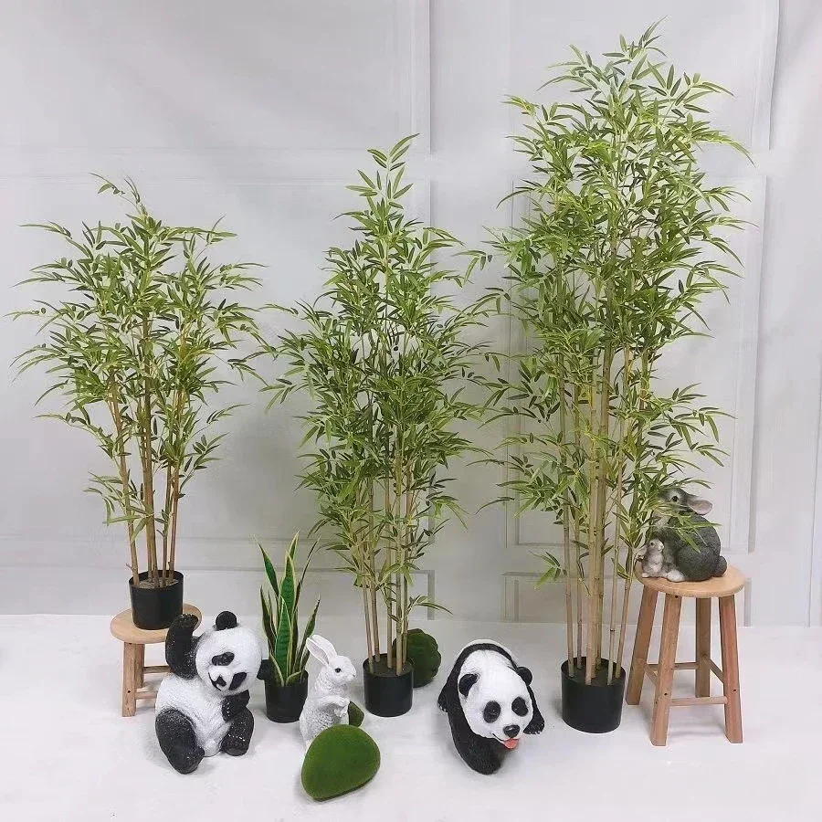 1.2m To 1.8m Artificial Bamboo Pot Pe+ Iron Bamboo Pole Fake Plant Tree Indoor and Outdoor Decoration Can Be Disassembled Bamboo