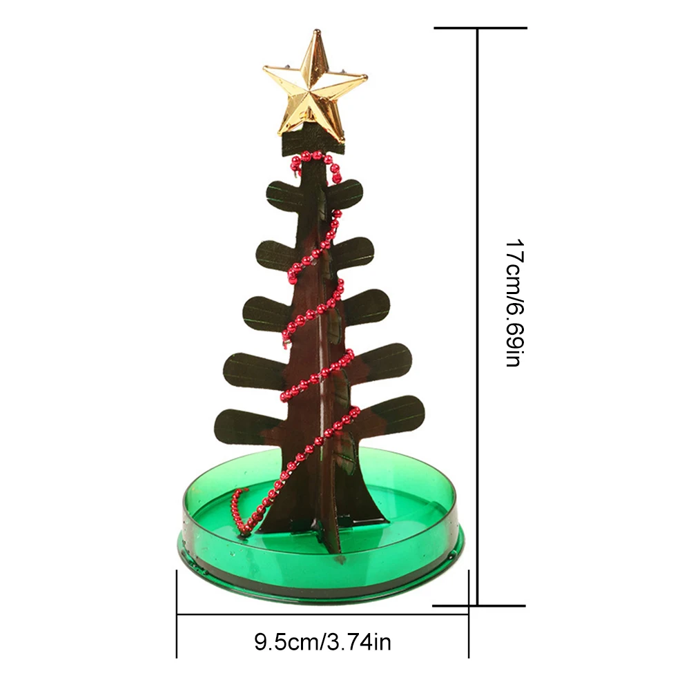 Novelty Growing Tree Magic Crystal Paper Xmas Tree Paper Plantas Desktop Ornament Chritmas Decoration Toys Gifts for Kids Adults