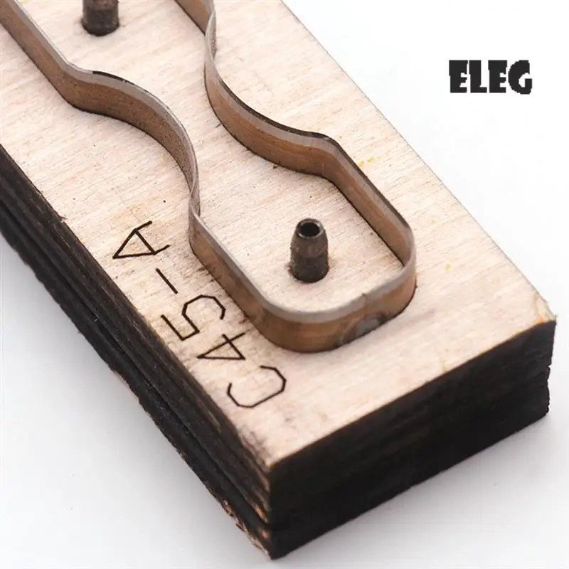ELEG-Wooden Punching Die Key Chain Stencil Tools Keychain Handcraft Pendant Template DIY Leather Tool Cutting Mould Easy Install