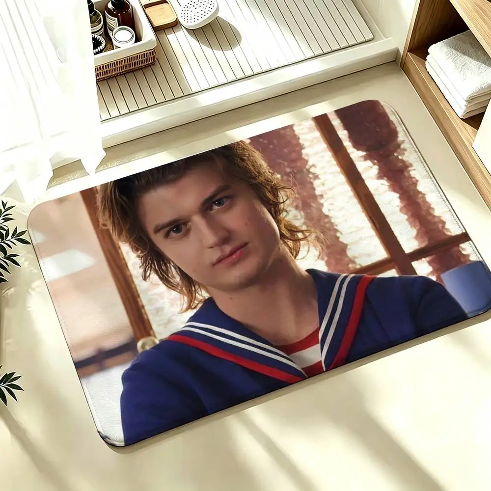 Joe Keery Stranger Shower Room Absorbent Small Floor Mat Soft Comfortable Decorative Foot Mat