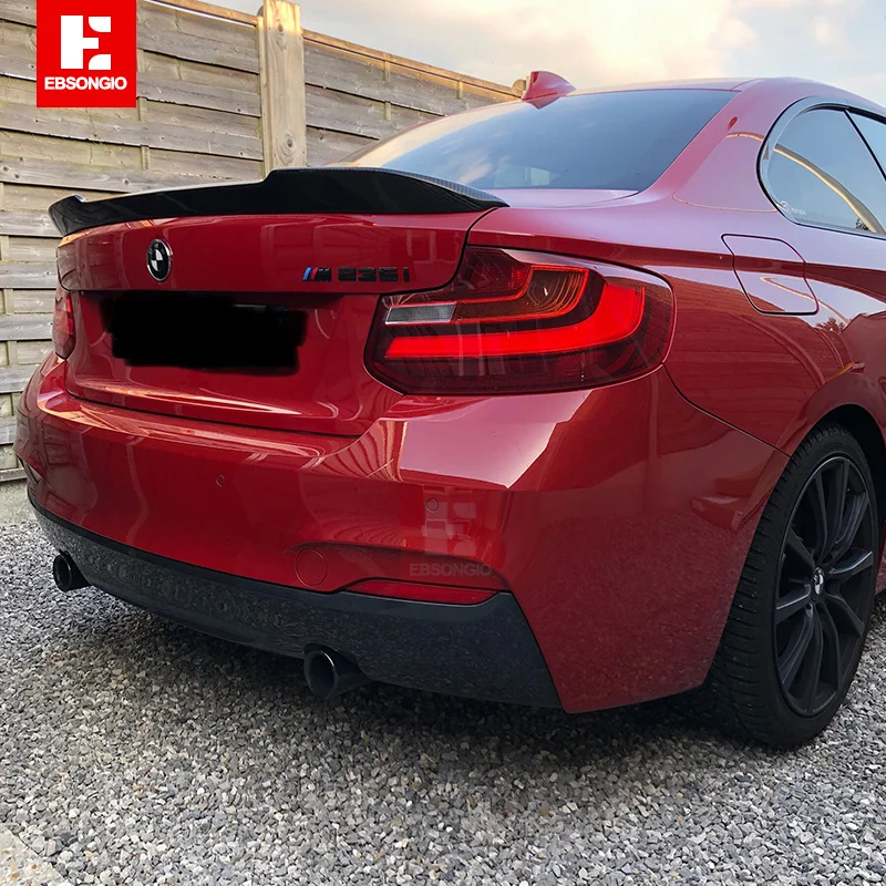 F22 Rear Trunk Spoiler For BMW 2 Series F22 Coupe & F87 M2 220i M235i 228i 2014 - UP CS style Real Carbon Fiber Spoiler Boot Lip