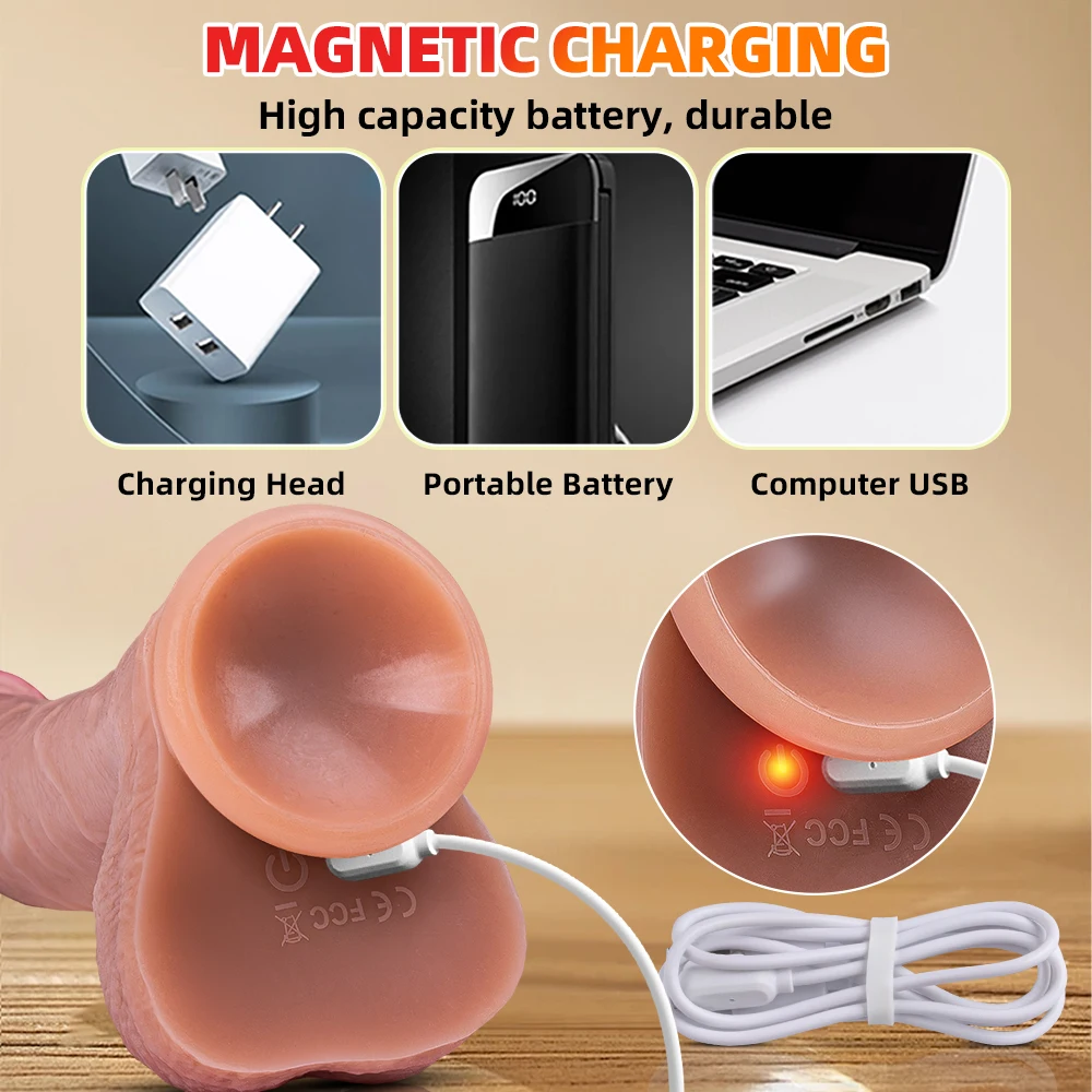 Vibrator Dildo Xxl Realistic Big Cock Telescopic Heated Spinning Penis Expansion Vibratory Massager Female Couple Sex Toys 18 - Image 5