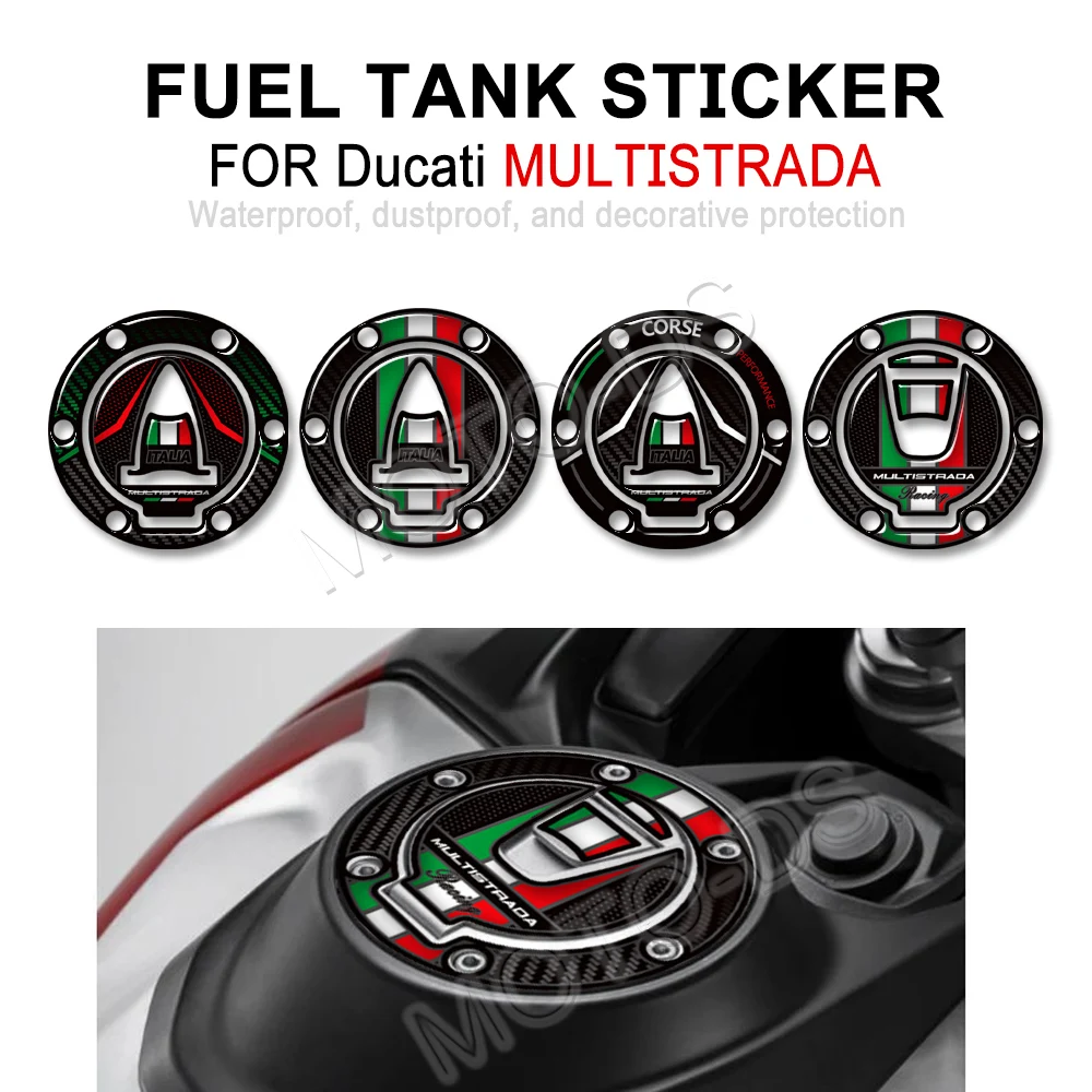 

For Ducati MULTISTRADA 950 1000 1100 V2 V4 Accessories Motorcycle Tank Pad Gas Fuel Oil Cap Fairing Fender Stickers Decals