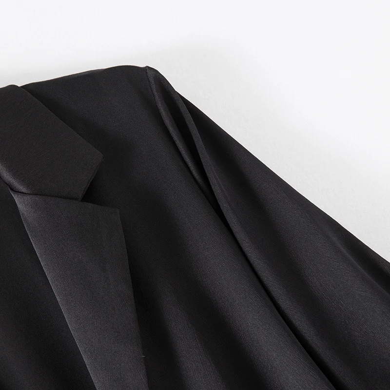 Frühling und Herbst 93% natürliche Maul beers eide elastische Fischgräten blazer Damen schwarz Dreiviertel ärmel Abendkleid