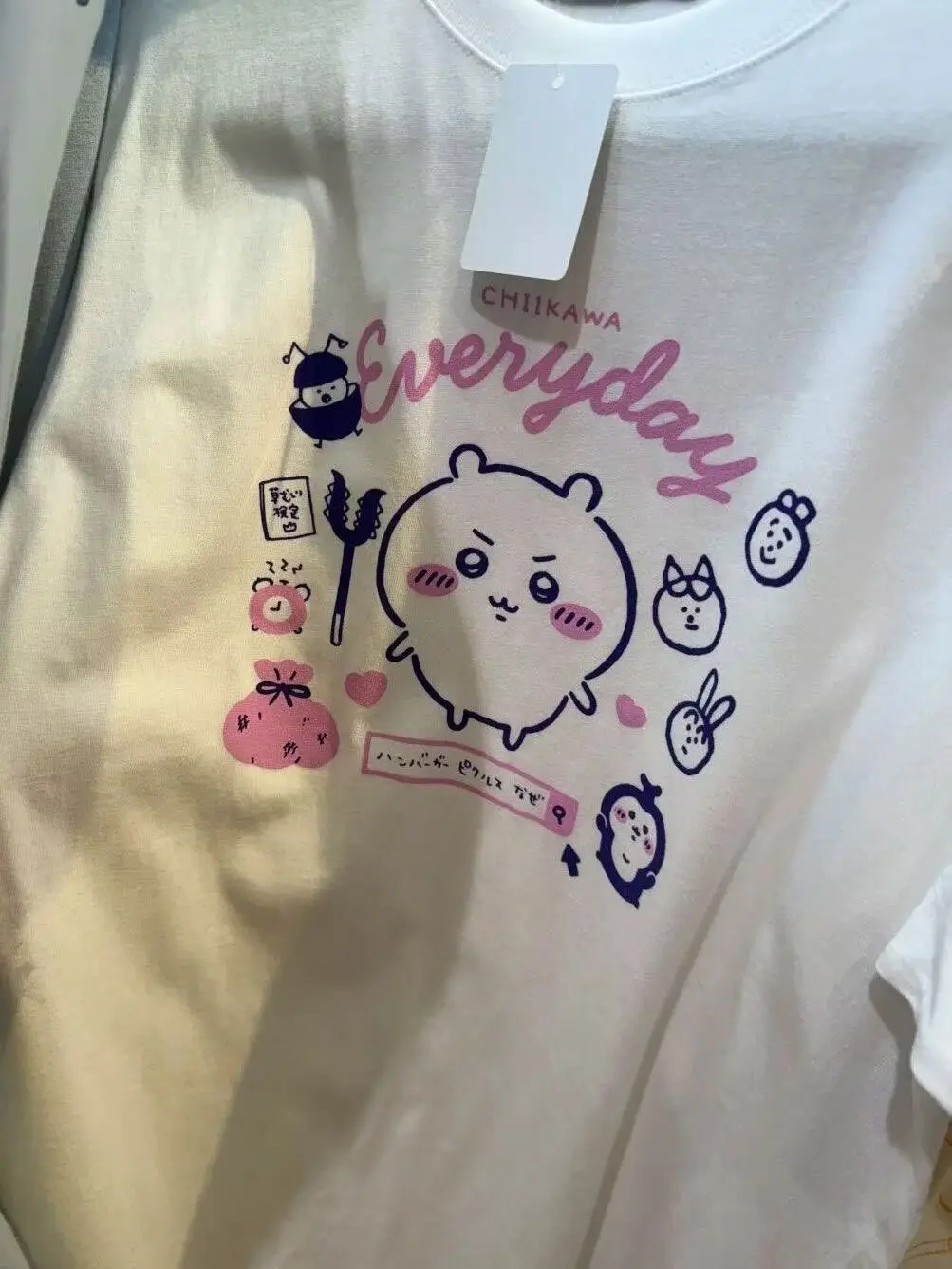 Y2K Kawaii Chiikawa Anime T Shirt Cotton Short Sleeve Cartoon Print Hachiware Usagi Casual Cosplay Outfit Birthday Holiday Gift view 5