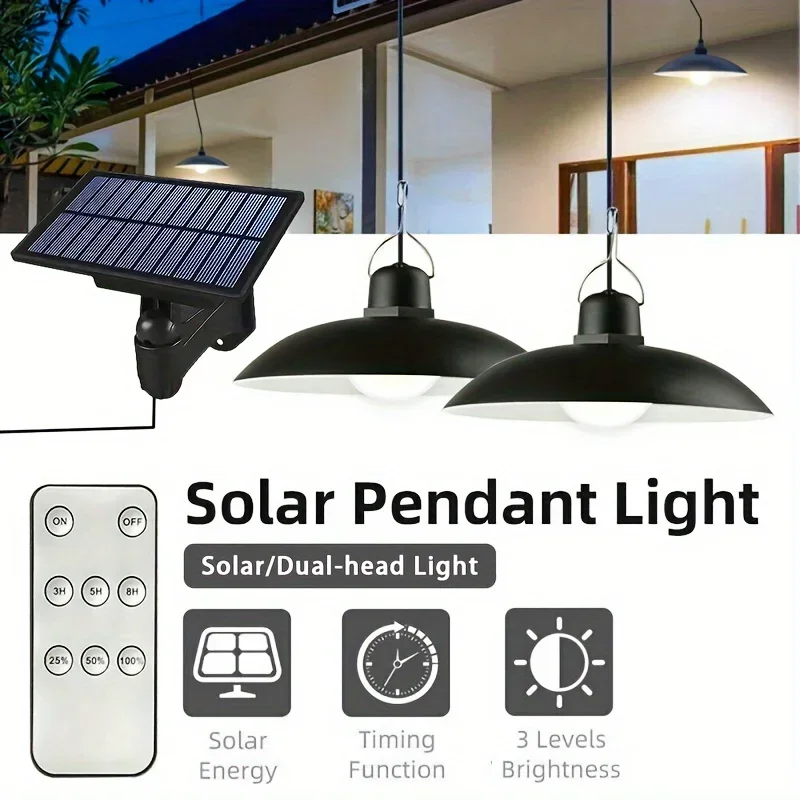 Imagem -03 - Lâmpadas Pendentes Solares Divididos Ip65 Impermeável Luzes Led com Controle Remoto Exterior Interior Camping Jardim Pátio Iluminação Linear