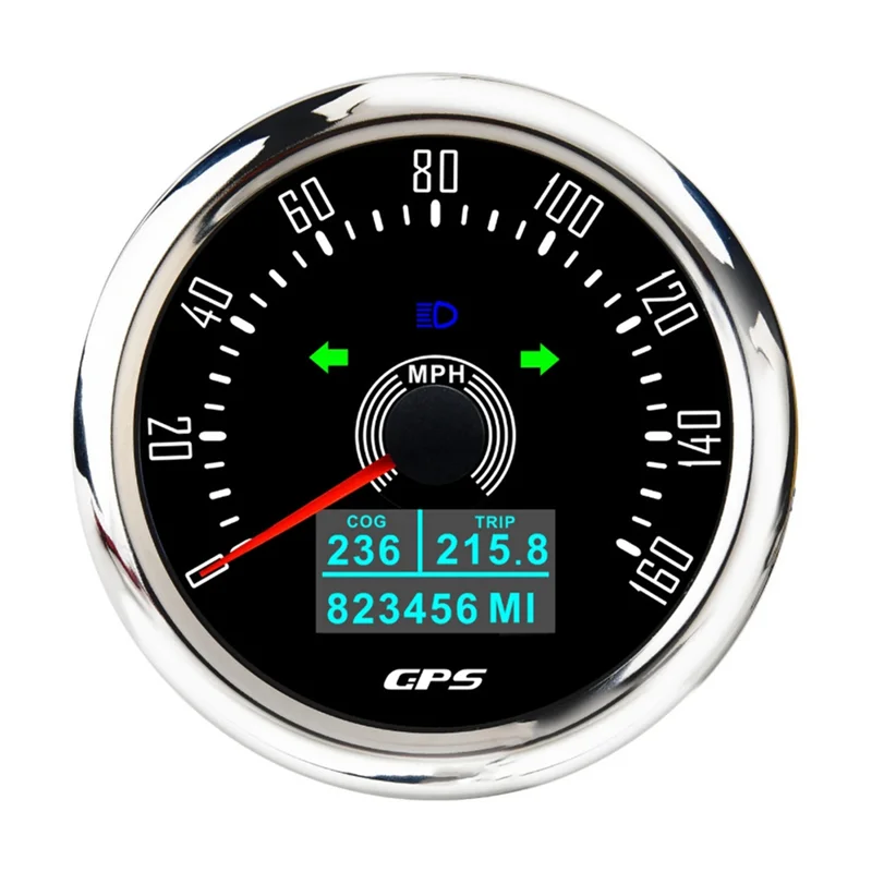 

85 мм GPS спидометр с GPS-антенной, 7 цветов, подсветка, цифровой светодиодный датчик одометра для 12V24V, автомобиля, лодки, морской пехоты-N25R