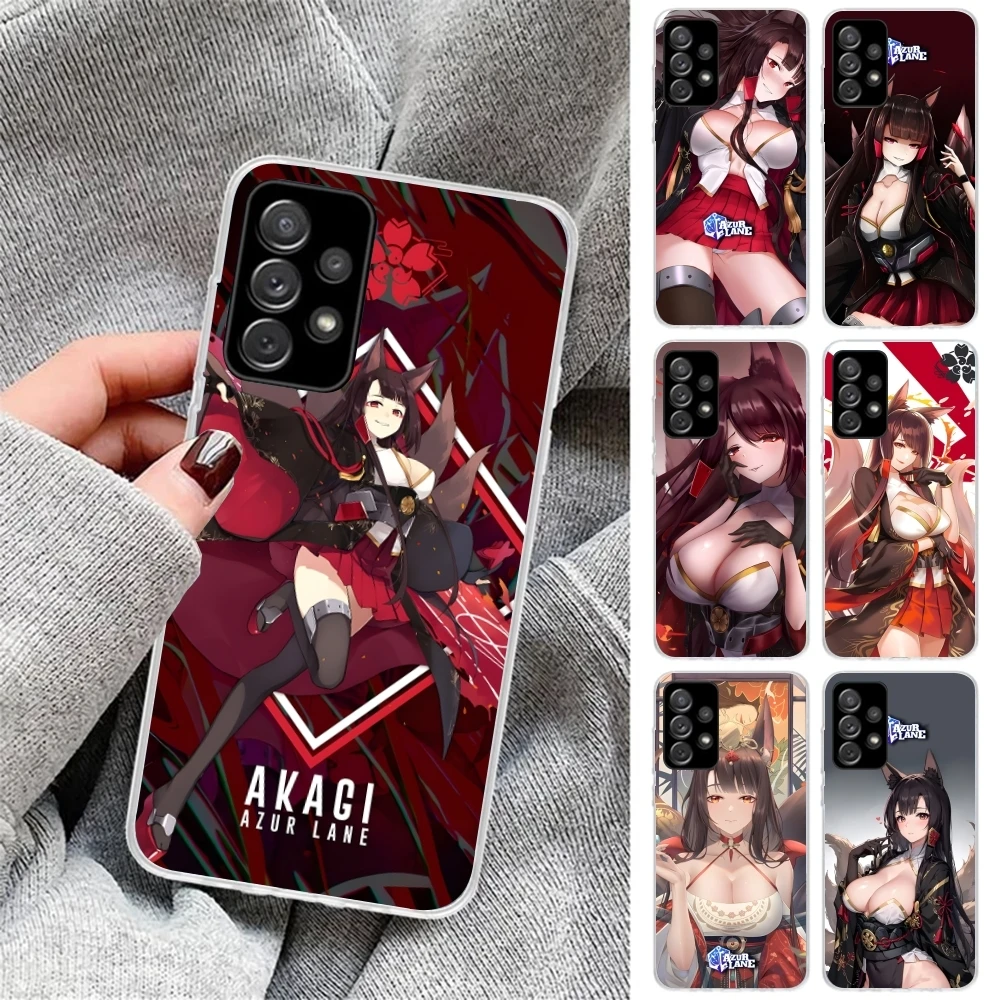 Azur Lane Akagi Mobile Cell Phone Case for Samsung Galaxy S23 S22 S21 Plus Ultra A12 A32 A53 Clear Phone Cover Shell