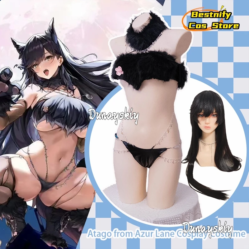 

Atago from Game Azur Lane Cosplay Costume Atago Role-play Sexy Furry Lingeries Women's Dresses Anime Disguise for Adult Women