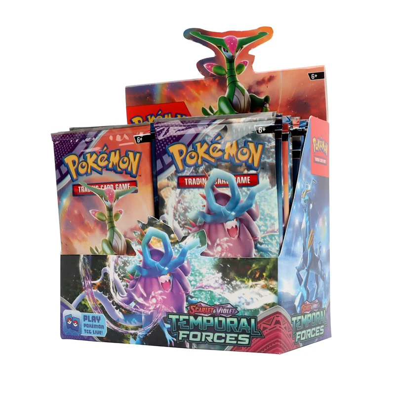 

360 шт. английская версия, Покемон TCG: алая и фиолетовая коробка Temporal Force Booster Box Pokemon Cards, 36 упаковок