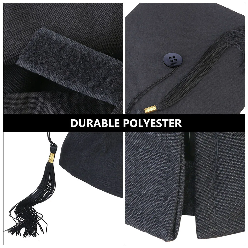 

Graduation Cap Adult Adjustable Black Polyester Mortar Board Tassel Suitable for College Graduation Costume