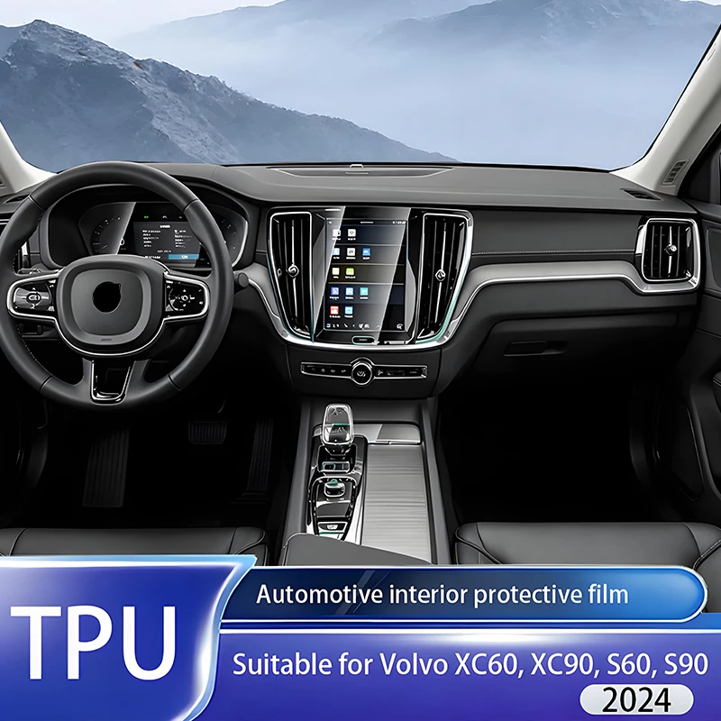 

Fit for Volvo XC60 XC90 S60 S90 2024 Transparent TPU Gear Panel GPS Nav Center Console Anti Scratch Interior Protect Film Kit