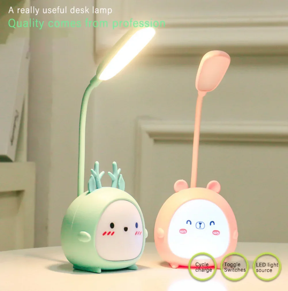 LED Cartoon Night Light Mini Wireless Night Light Table Lamp USB Recharge Lamp Decoration For Kids Gift Bedroom Bedside Kitchen