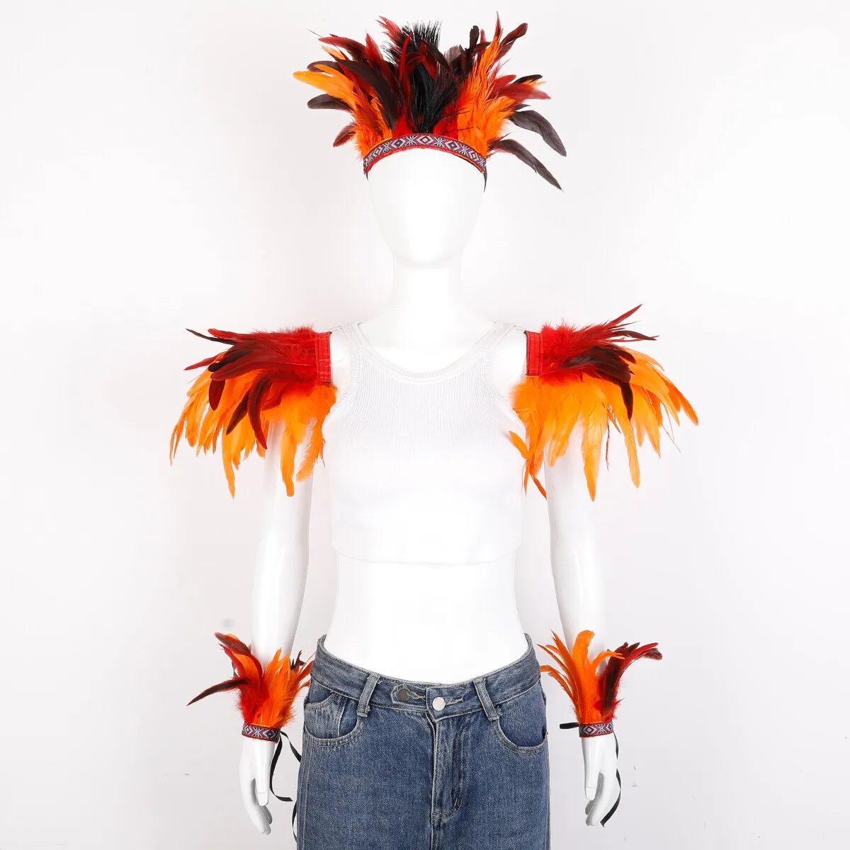 halloween-gothic-carnival-three-piece-costume-set-includes-a-feather-headdress-shoulder-ornaments-costume-and-role-playing-props