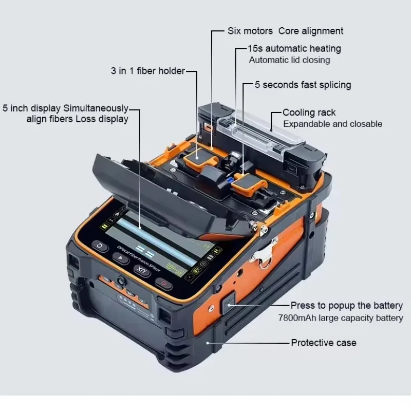 Best Selling AI-9 Optical Fiber Fusion Splicer Tool 4G 6 Motors SC FTTH Fiber Optic Fusion Splicing Ai9 Smart Machine Equipment