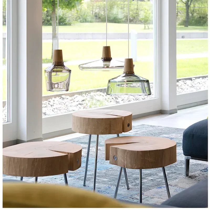 Nordic Handmade Glass Pendant Lights Multi Heads Chandelier for Bedroom Dining Room Study Solid Wood Indoor Lighting Lamps Decor
