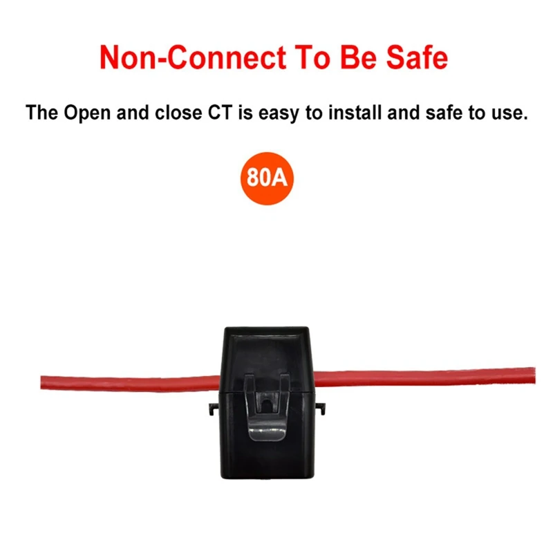 투야 스마트 에너지 계량기 전력 생산 소비 양방향 전력 모니터, 지지대 앱 제어, 0.2-80A