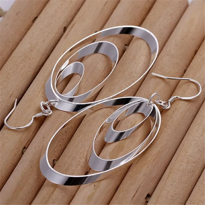 Cute Nice Fashion Charms Silver 925 Plated Earrings Women Lady Best Christmas Gift Hot Selling Jewelry