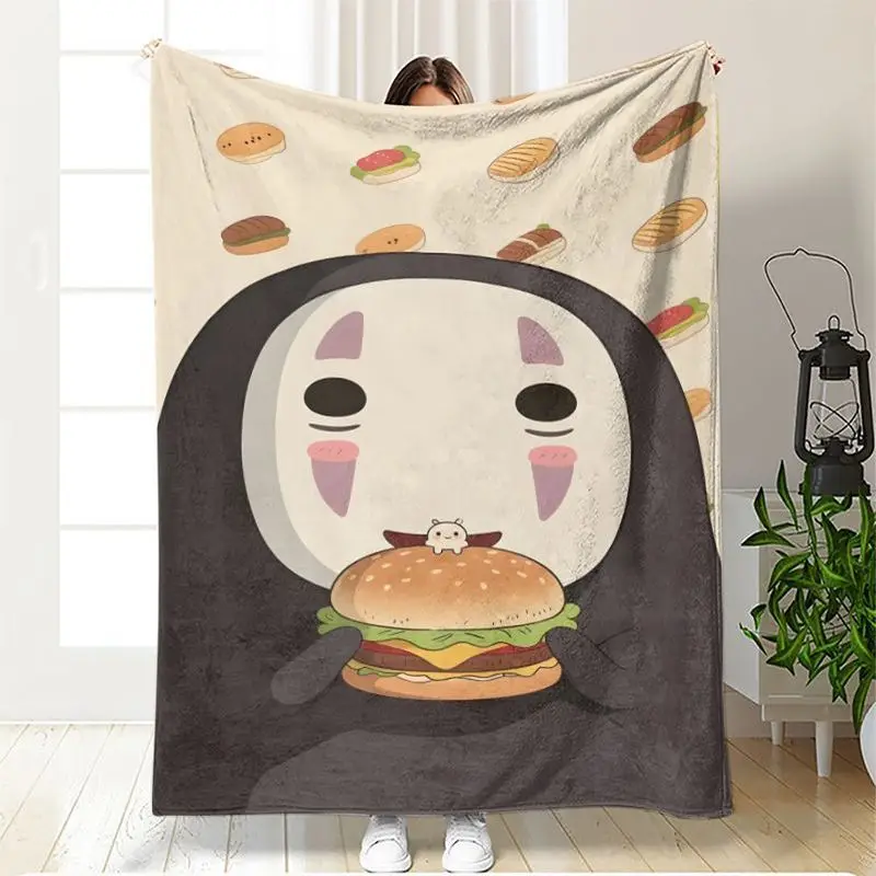 VIKAMA Cartoon Black Cat Flannel Blanket for Bedroom Dormitory Nap Blanket Sofa Throw Blanket Air Conditioner Blanket Home Decor
