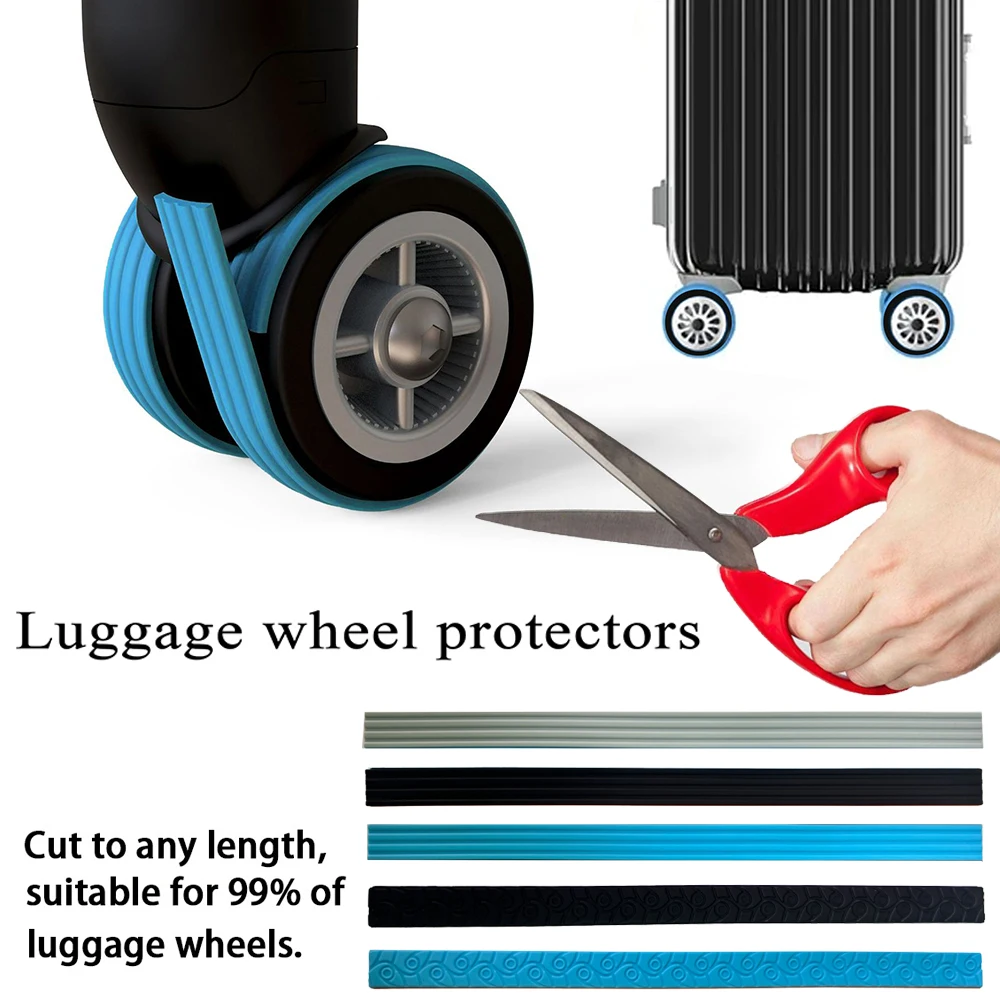 

Wheels Caster Shoes Chair Wheels Cover Trolley Case Castor Sleeve Silicone Luggage Wheels Cover Luggage Wheels Protector 4PCS