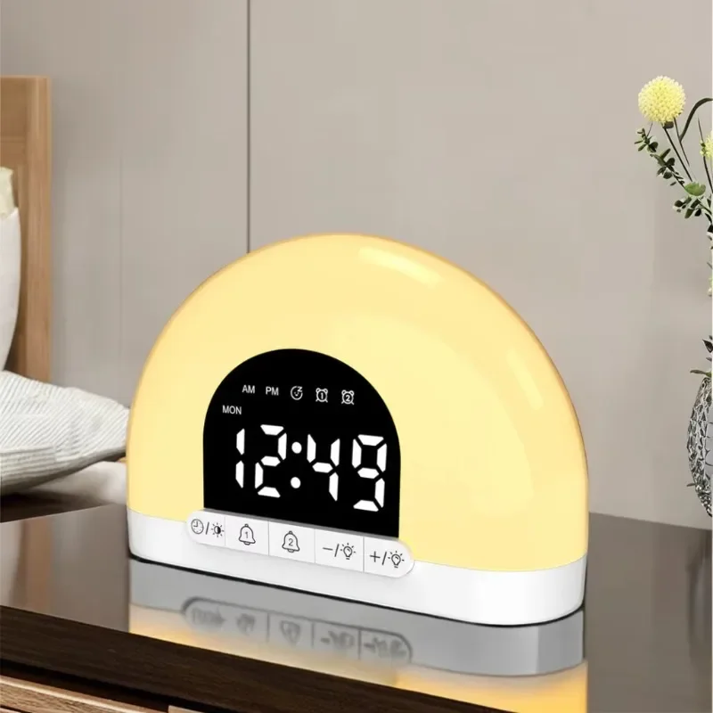 Smart wake-up light children adult bedroom sunrise analog sound desk clock