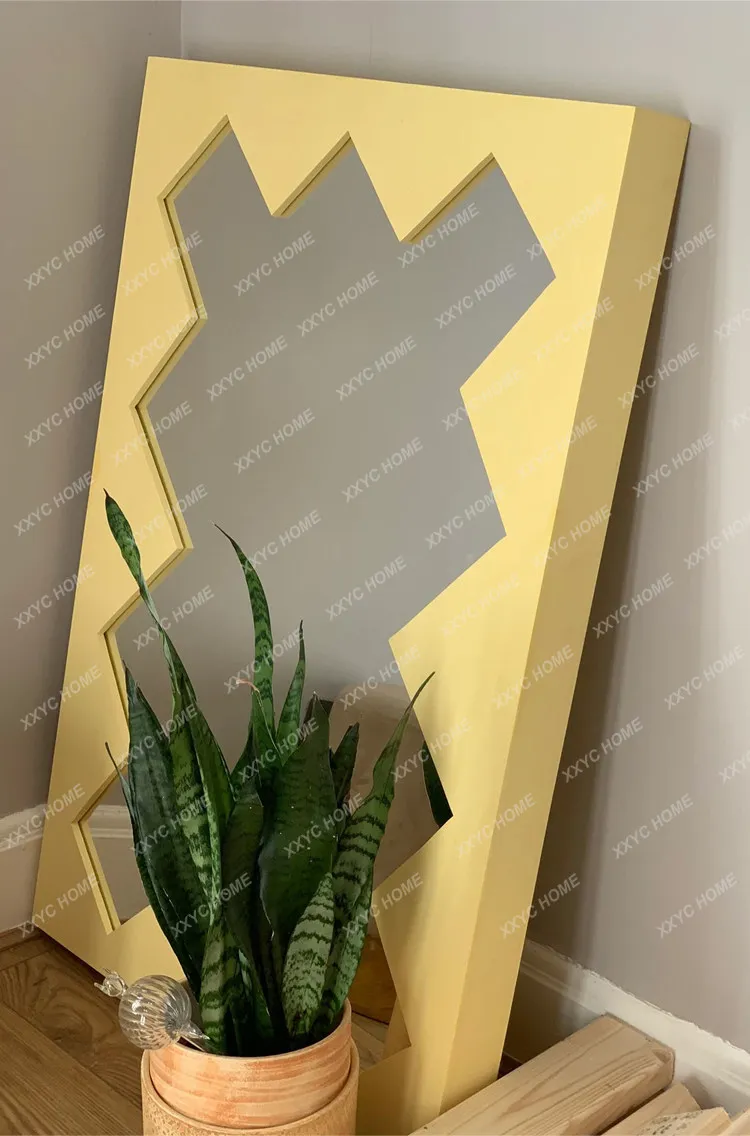 

LSimple Art Frame Full Body Full-length Mirror Square Hanging Mirror Clothing Store Floor Fitting Mirror