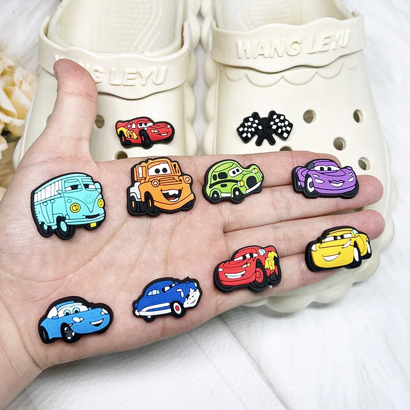 10-200pcs Mesuca Mix Cars Set Shoes Charms Cartoon Shoe Buckles DIY Decorations for Sandals & Beach Bags Fashion PVC Accessories