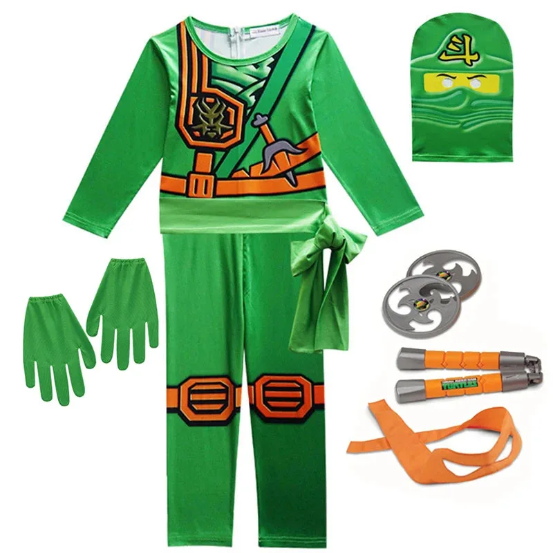 

2025 New Halloween NINJA cosplay Boys Advanced Latest Role Playing Costume Jumpsuit Set Halloween Christmas Party Ninja Superher