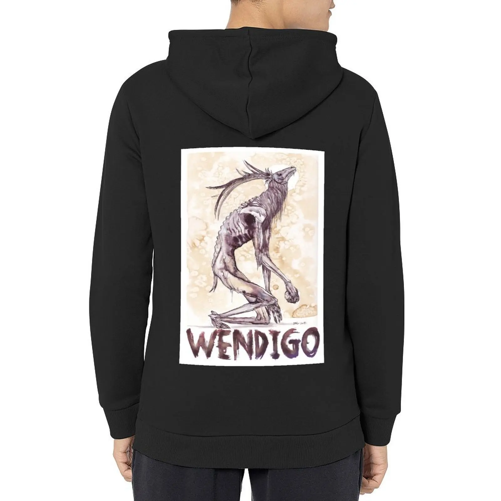 

Wendigo with Text Hoodie men's sweat-shirt set korean clothes anime clothes hooded shirt tracksuits