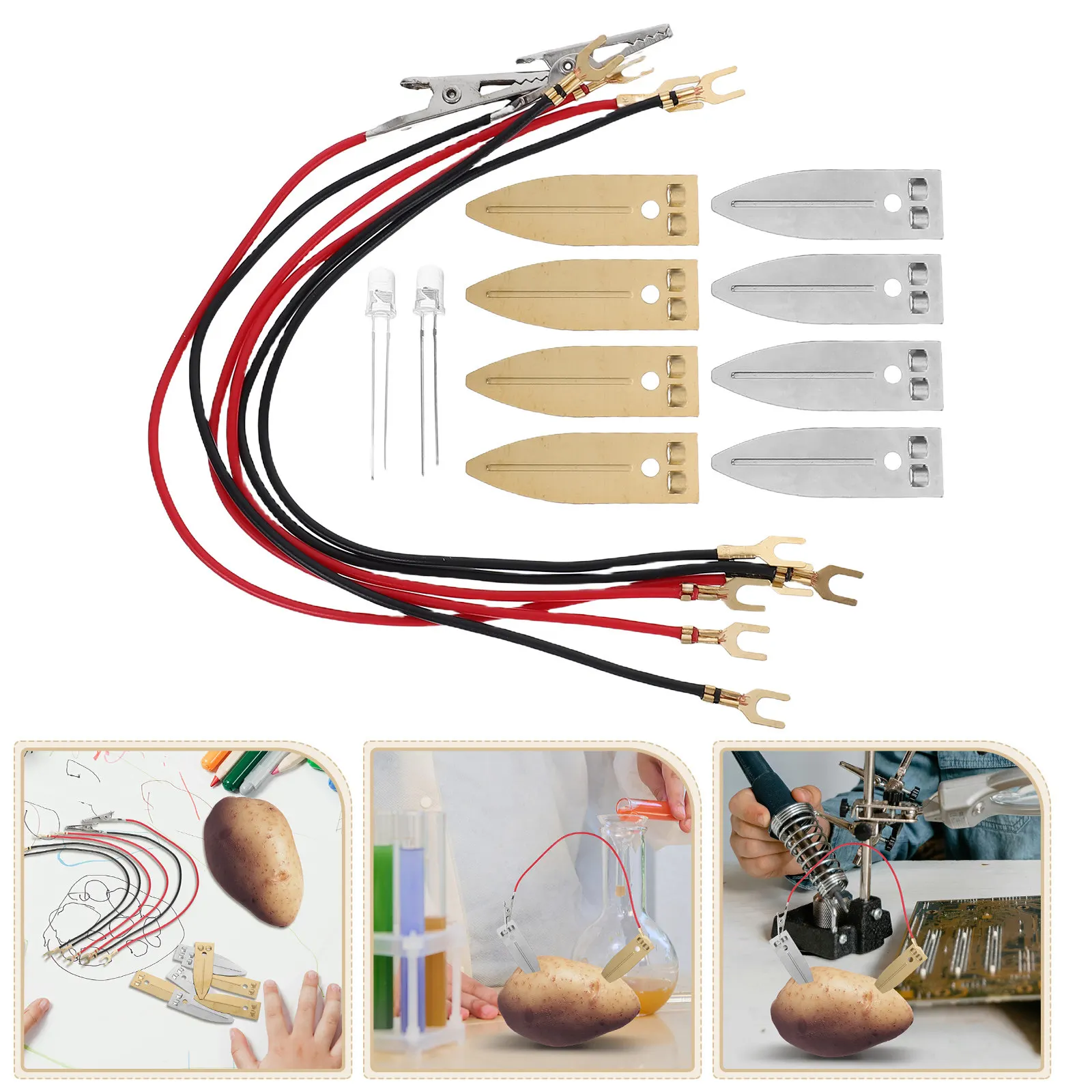 Saltwater Battery Science Kit Fruit Electricity Experiment Device Hands on Circuit Learning Tool Kids Stem Lab Educational
