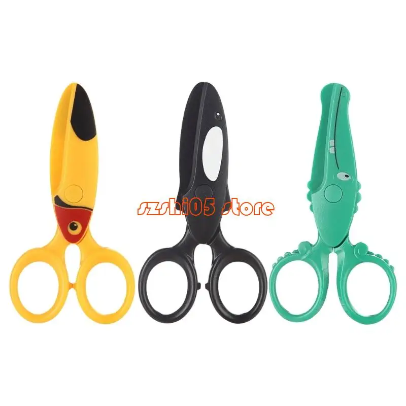 781E 3 PCS Kids Training Pitcors Cartoon Animal Safety Scissors Craft