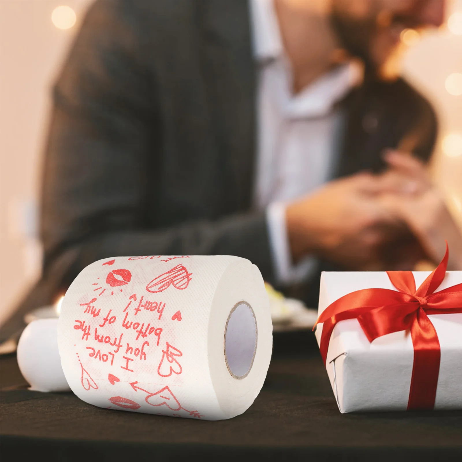 Rollo de papel con estampado de San Valentín, servilleta de baño, pañuelos de papel higiénico