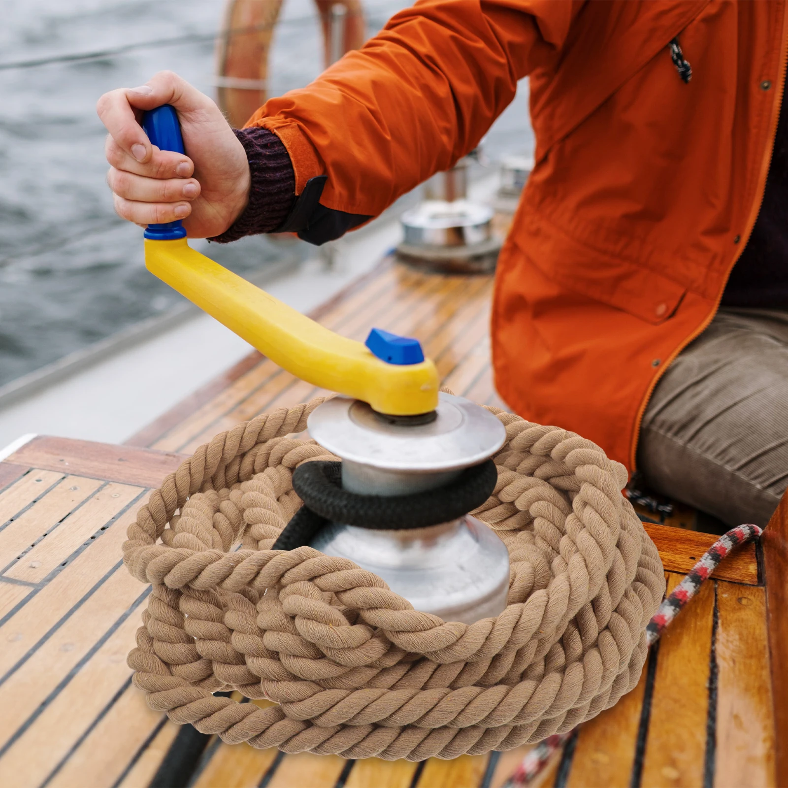 

Nautical Hemp Rope Khaki Durable Garden Railing Deck Fence Outdoor Handrail Rope Nautical Ropes Handrail Ropes