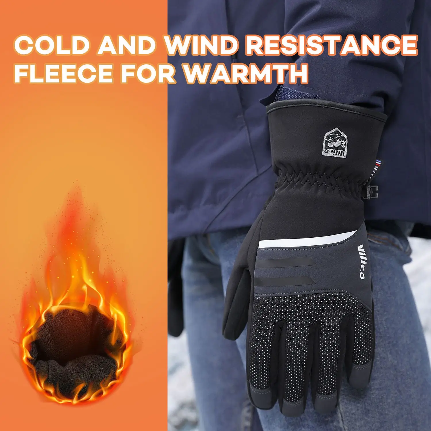 

Водонепроницаемые теплые перчатки, чехол на руль, зимние велосипедные перчатки для лобового стекла, ветрозащитные теплые утолщенные перчатки с ручкой