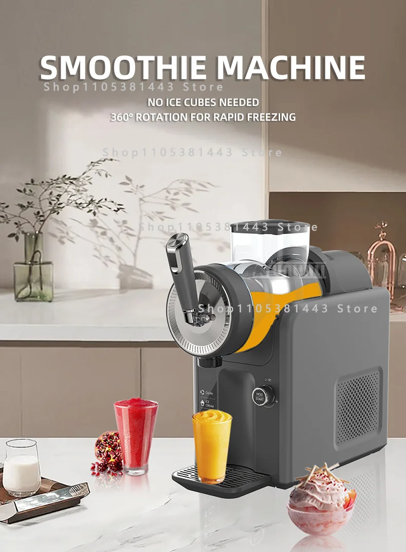 Desktop Beverage Machine 1.8L Fully Automatic Cold Drink Slush Machine Soft Serve Ice Cream Milkshake Maker