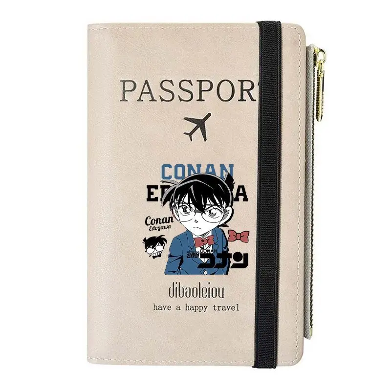 

Multi-Functional Cartoon Detective Conan Passport Wallet Student ID Card Holder Women's Sle Inteated Wallet Polyester