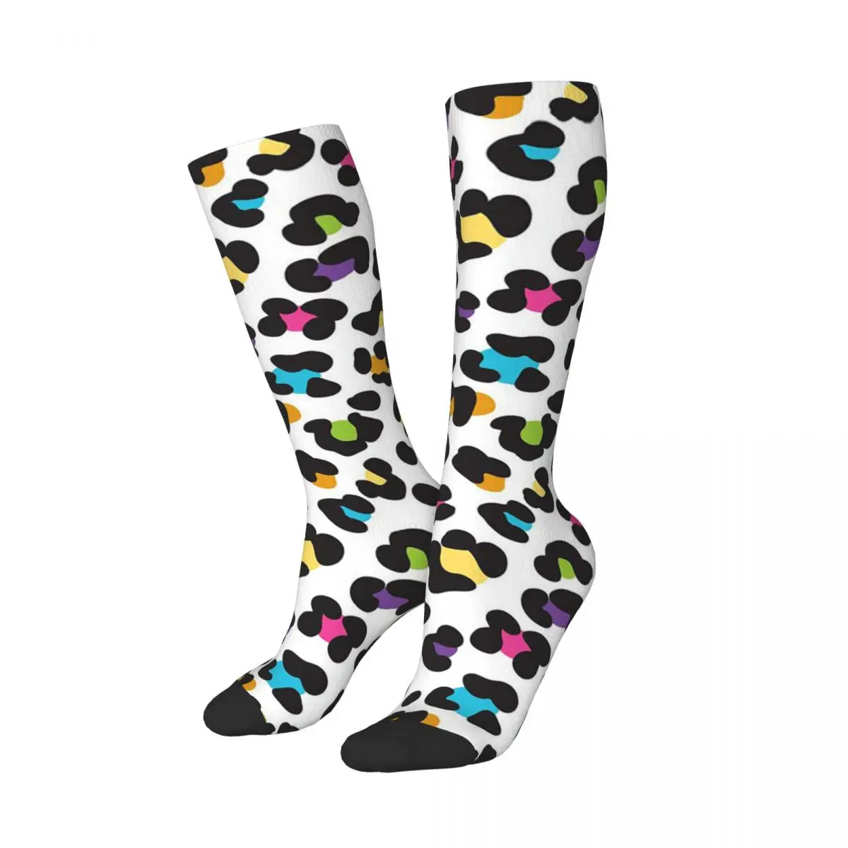 Orange Leopard Socks Harajuku Stockings All Season Long Socks Accessories for Unisex Birthday Present