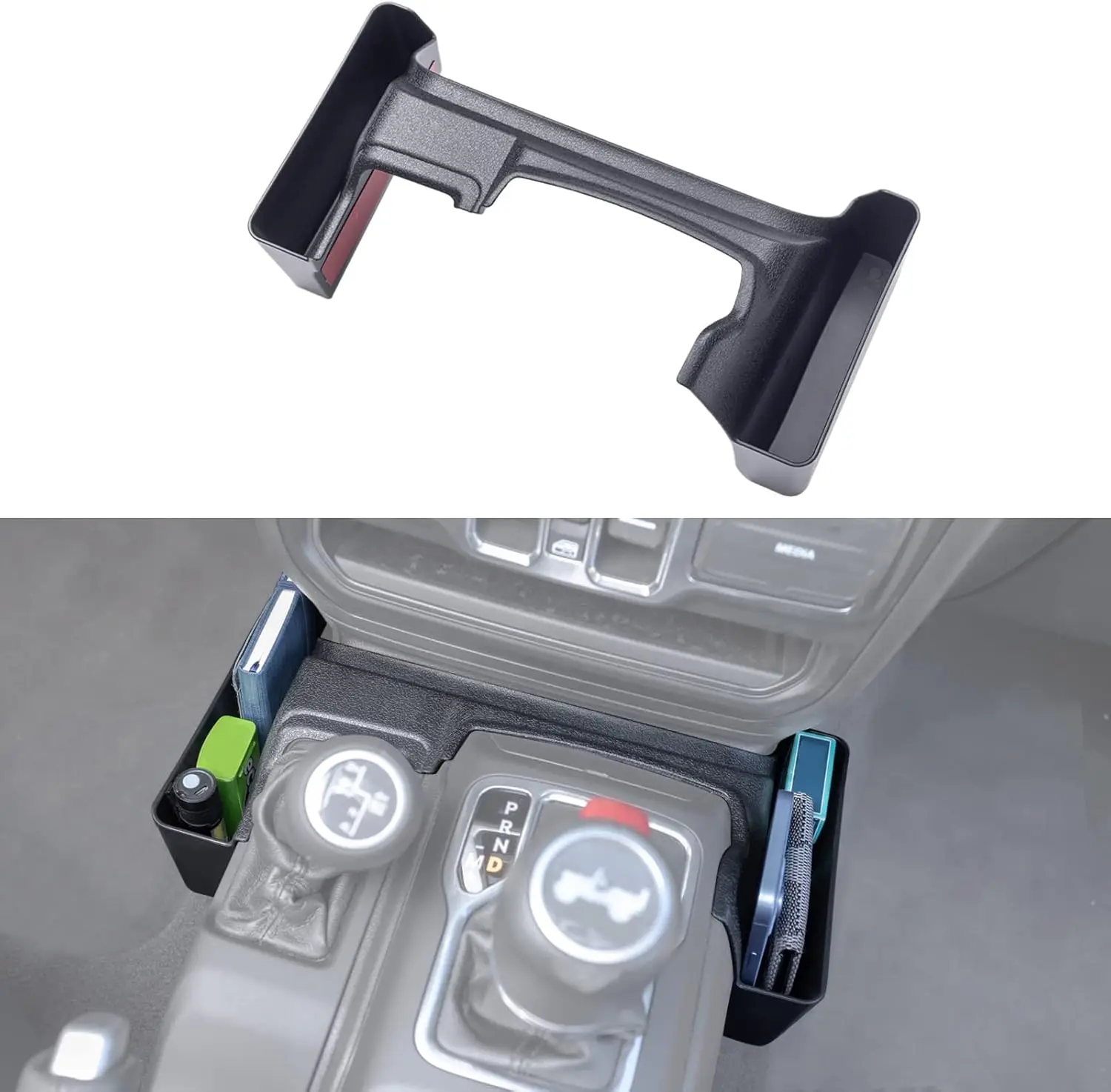 

For Jeep Wrangler JL/JLU 2018-2025 Center Console Gear Shift Organizer Tray For Jeep Gladiator JT Truck 2020-25 Car Storage Box
