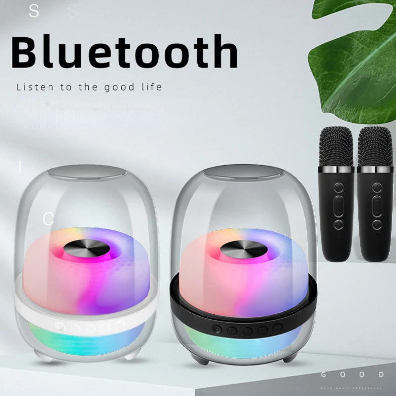 

New audience Transparent Crystal Fourth Generation Home Desktop Subwoofer AI Smart Microphone Karaoke Bluetooth Sound Box