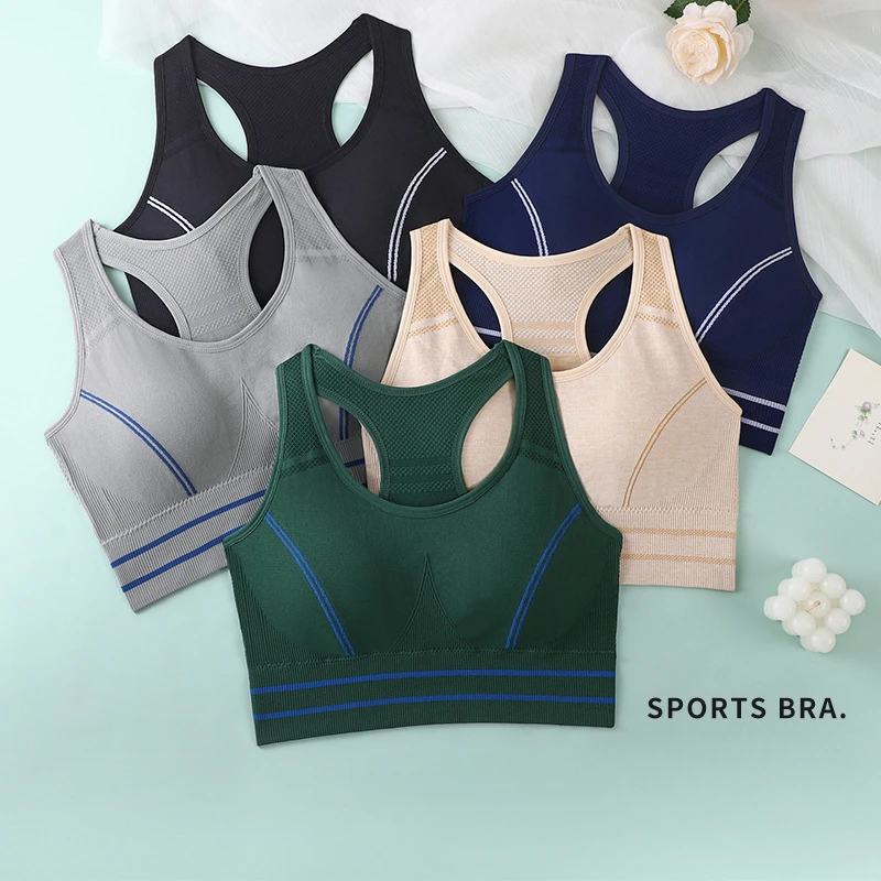 Sports bra for women gathering shockproof running anti sagging  beautiful back bra no steel ring, yoga strapless vest for women