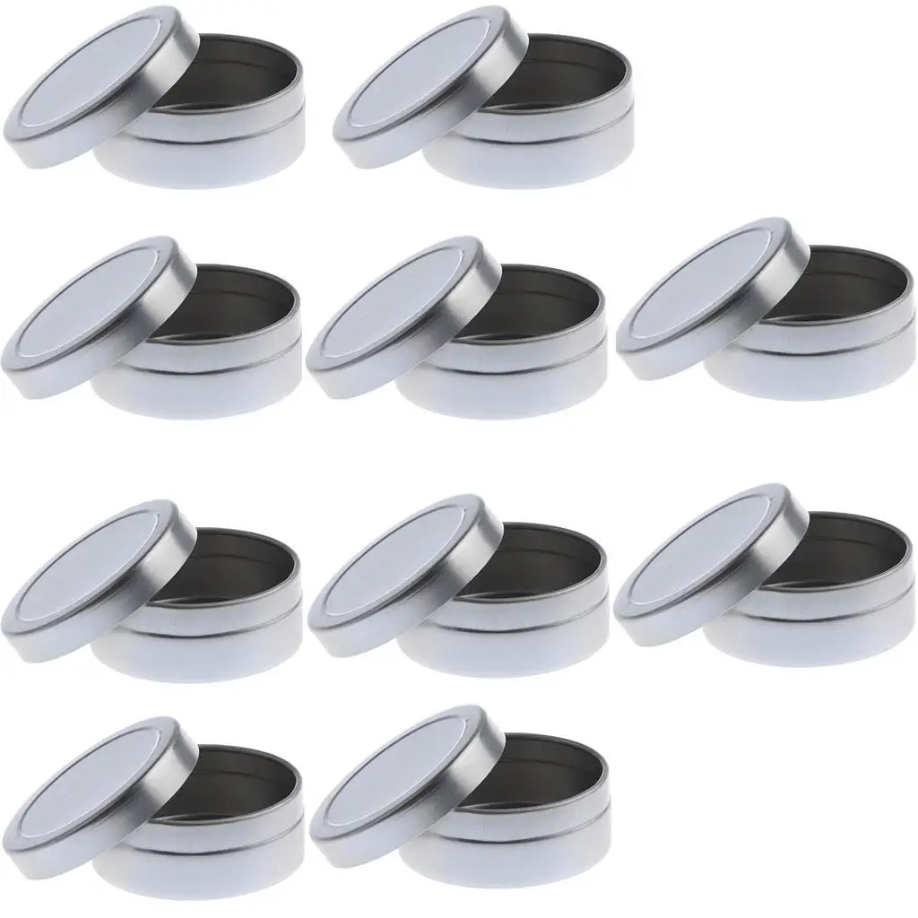 10x récipients vides en étain cosmétique Pot rond pour baume à lèvres Salve Shadow