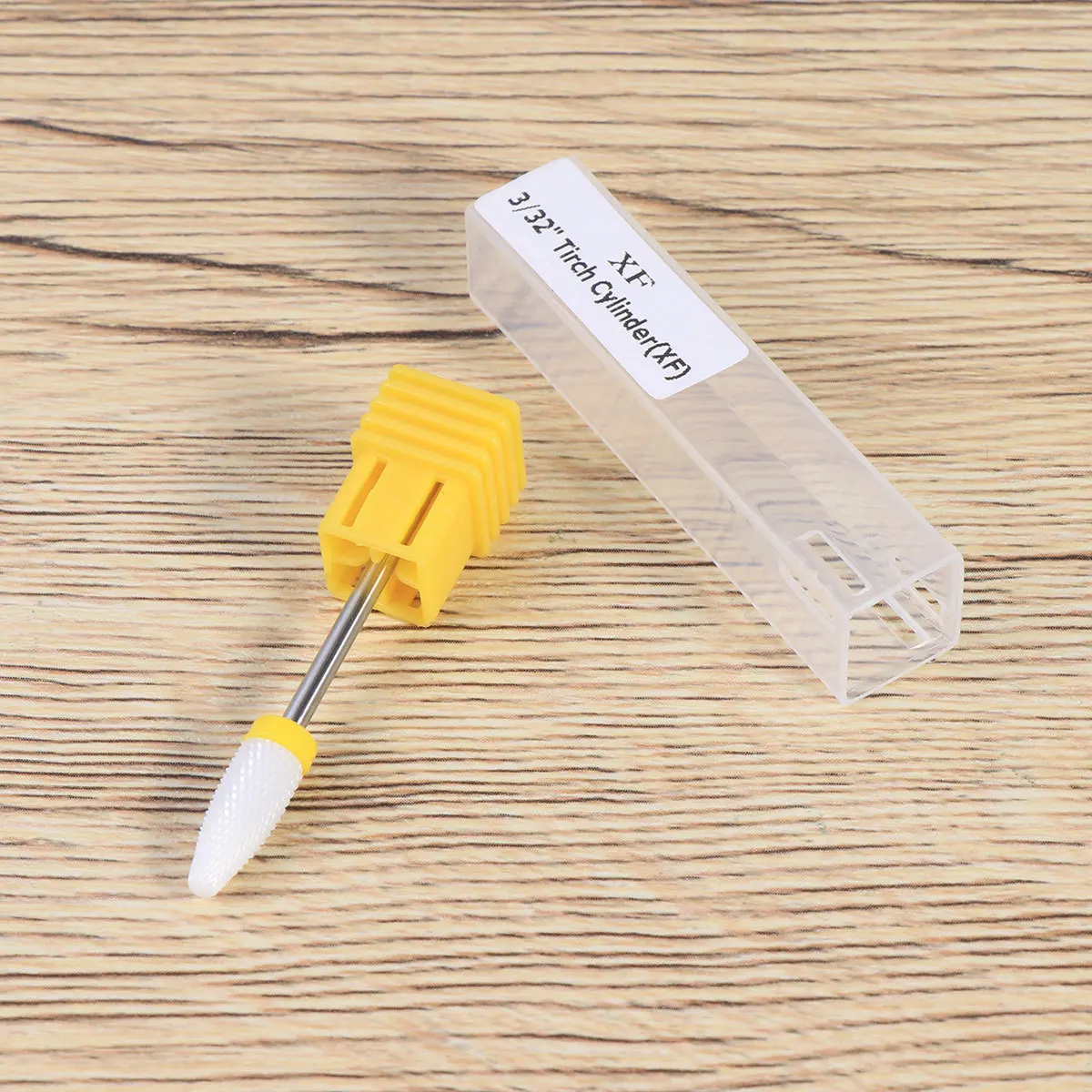 黄色のトウモロコシの頭の形をしたネイルドリルビット セラミックリシェイプポリッシュ 死んだ皮膚の除去 指の爪と足の爪のネイルドリルビット