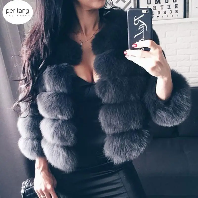 Winter Jacket Women Big Fluffy Artificial Fur Coat Fake Raccoon Fur Thick Warm Outerwear Streetwear No Removable Vesto