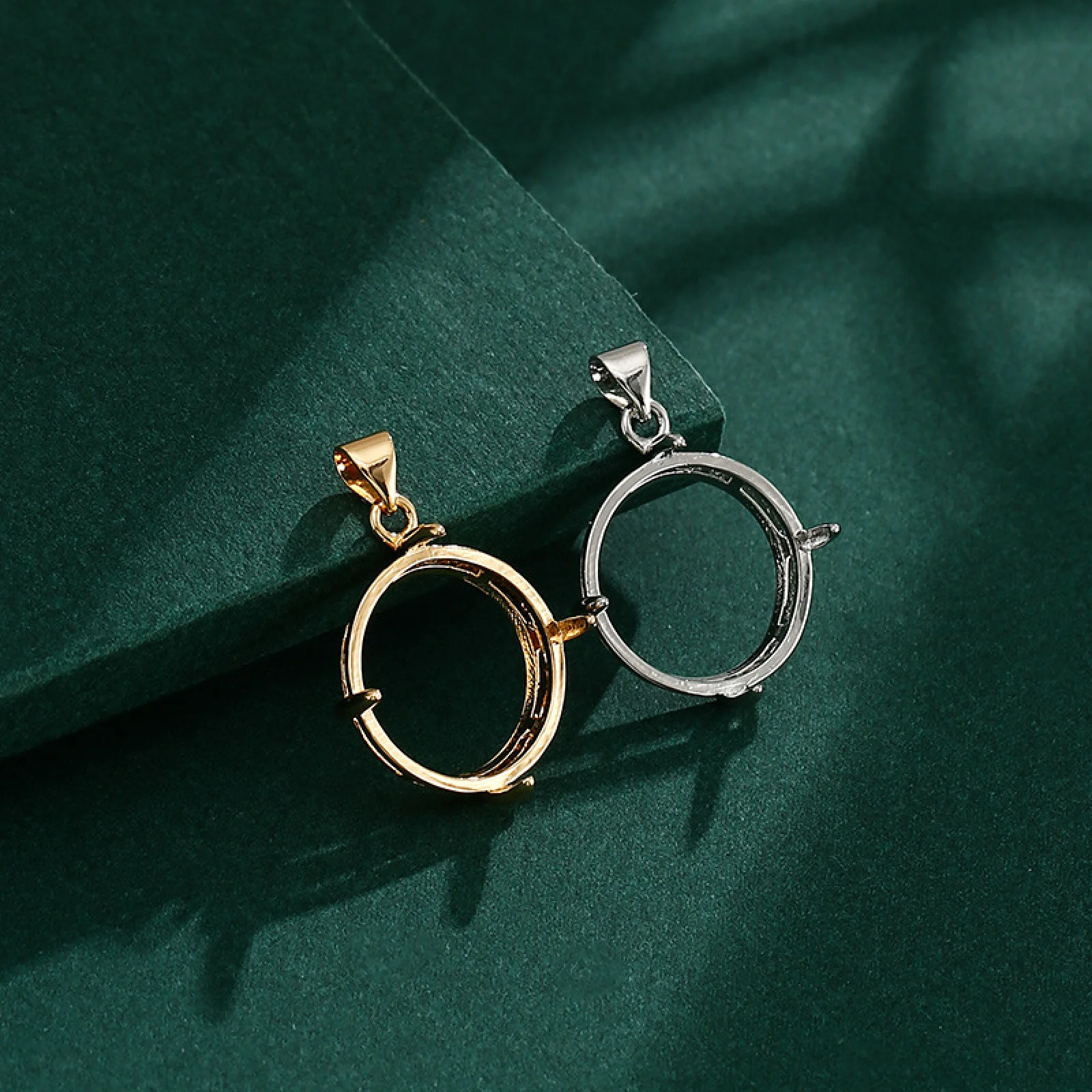 

2 шт./лот, медные полые подвески-подносы для кабошонов 7-22 мм, основа для ожерелья, заготовка для самостоятельного изготовления ювелирных изделий